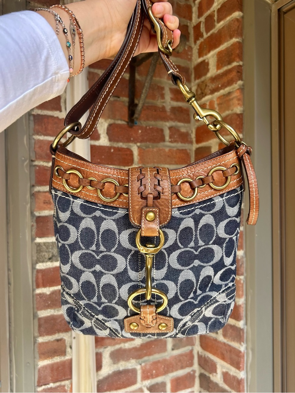 Vintage coach hamptons convertible shoulder bag style 10405 y2k retro denim fall